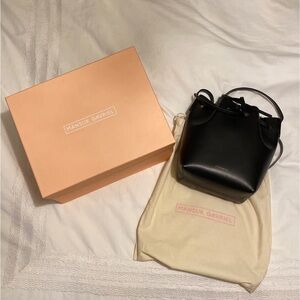 Mansur Gavriel Mini Bucket Bag Black Oro Gold